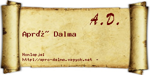 Apró Dalma névjegykártya