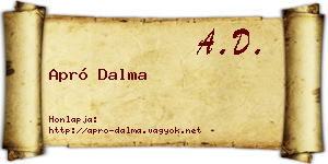 Apró Dalma névjegykártya